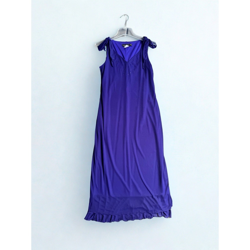 California Concepts Vintage Women's Purple Dress Y2K Retro Party Dress Sz 10 USA